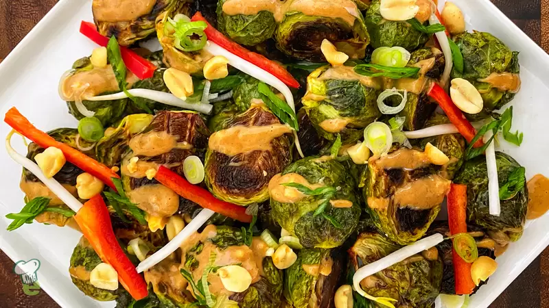 Loaded Thai-Peanut Brussels Sprouts