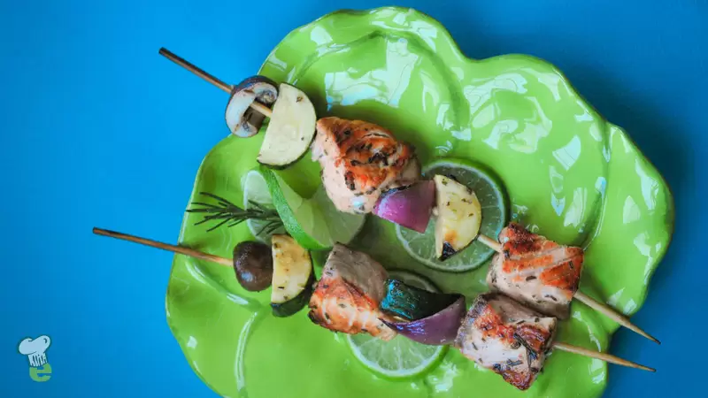 Rosemary-Skewered Swordfish Kebabs Recipe