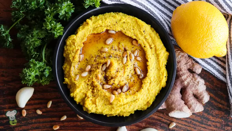 Golden Sesame-Turmeric Hummus