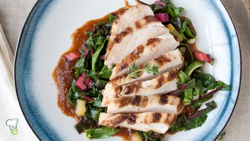 Grilled Chicken with Swiss Chard
