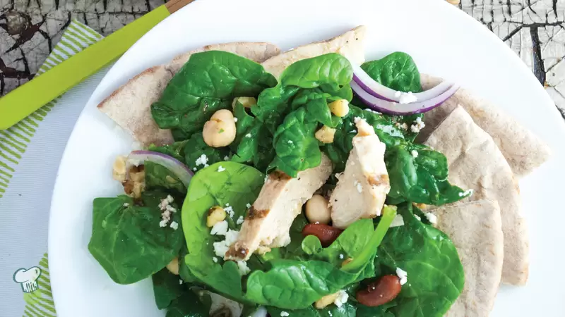 Roasted Chicken and Spinach Salad