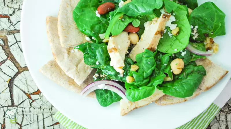 Heart Healthy Roasted Chicken And Spinach Salad Recipe