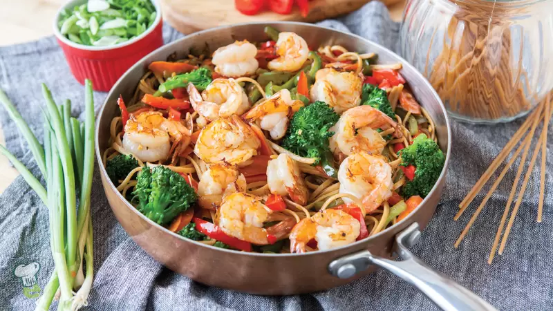Heart Healthy Shrimp Lo Mein Recipe