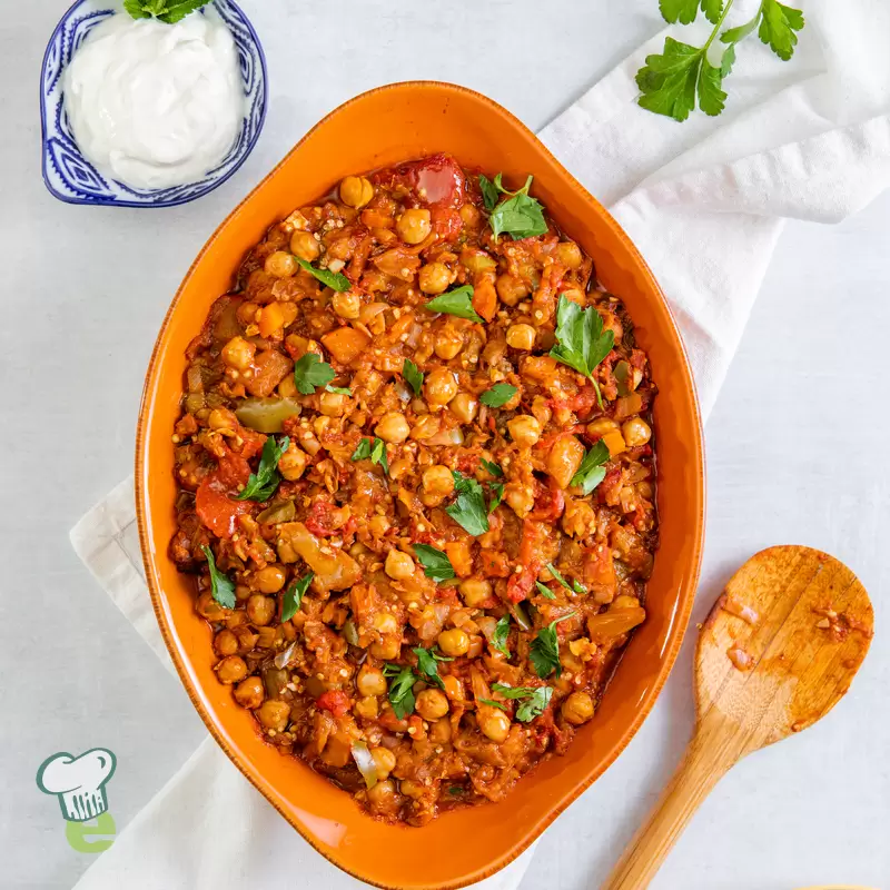 Heart Healthy Eggplant Chickpea Stew