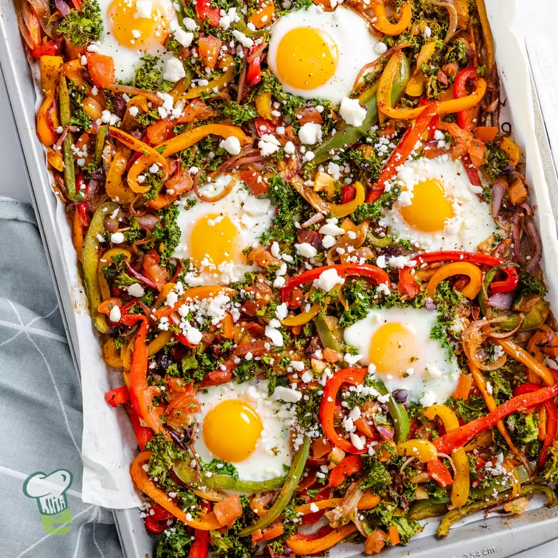 Baked Eggs with Roasted Vegetables | Heart Healthy Brunch