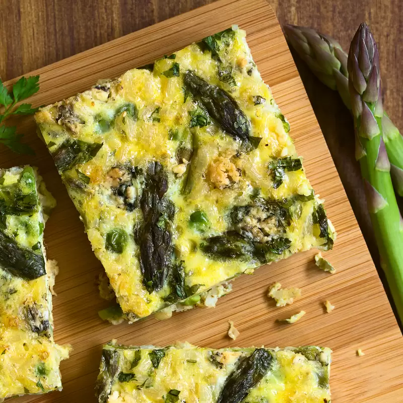 Oven Baked Asparagus Frittata | Heart Healthy Breakfast