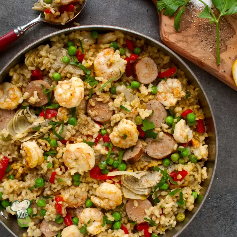 Paella with Shrimp and Chicken Sausage | Heart Healthy