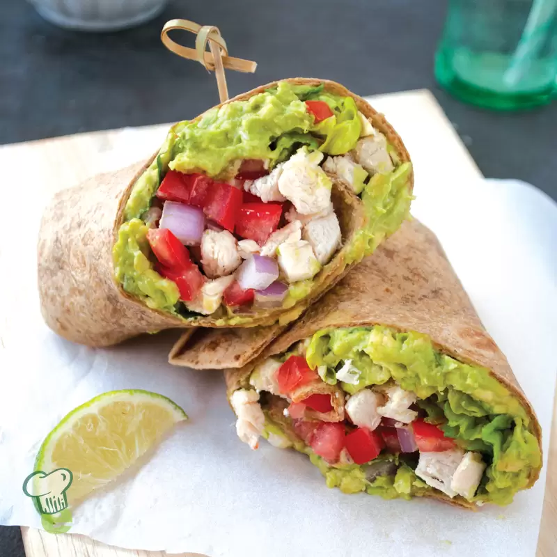 Easy Heart Healthy Chicken Avocado Wrap | 339 Calories