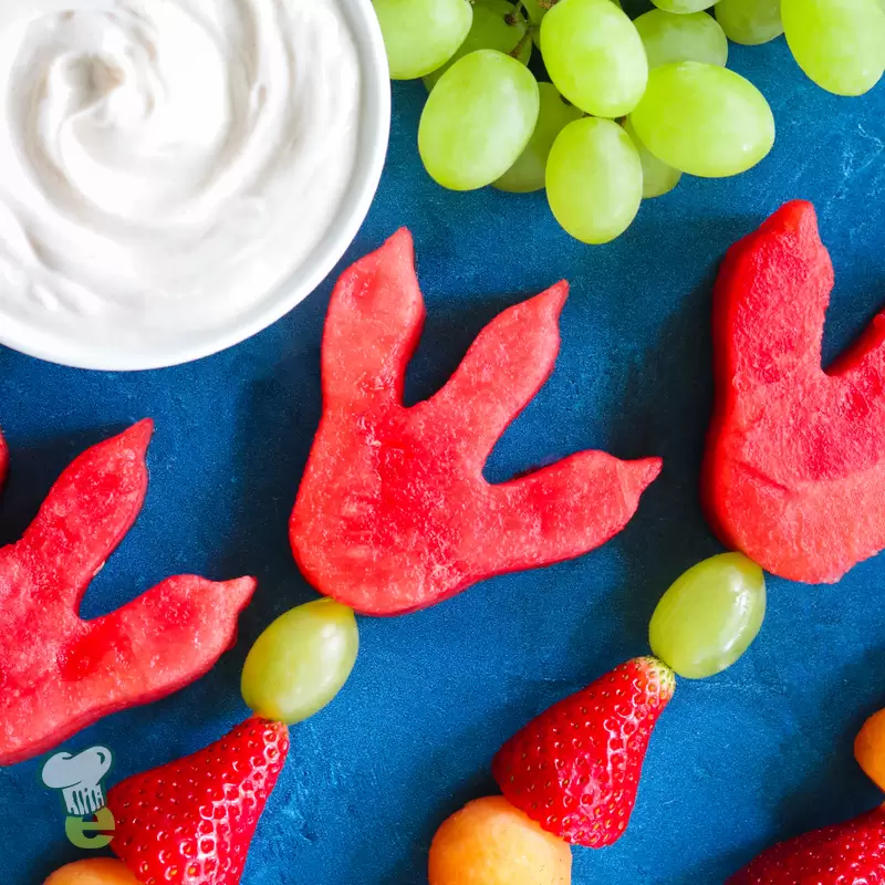 Heart Healthy Dinosaur Fruit Skewers