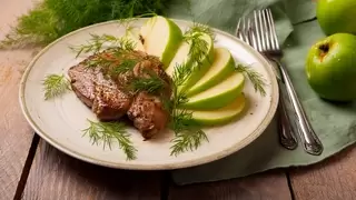 Honey Glazed Veal Chops with Apples