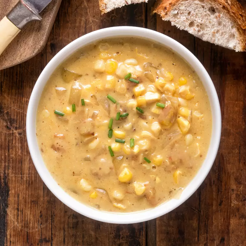 Healthy Corn Chowder | Creamy Low Sodium Soup