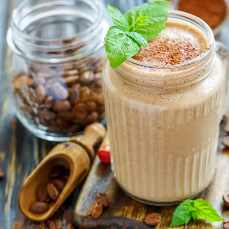 Coffee Protein Smoothie Recipe (with Banana & Peanut Butter)