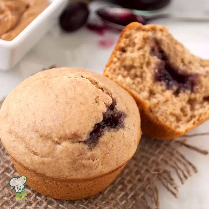 Heart Healthy Peanut Butter and Jelly Muffins