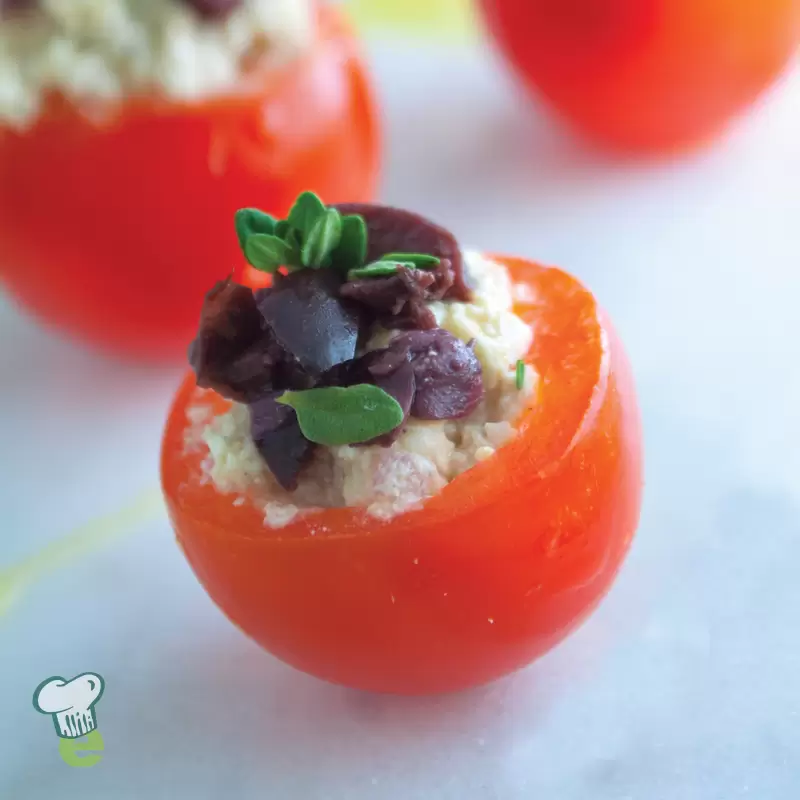 Stuffed Cherry Tomatoes with Feta Cheese | Heart Healthy Snack