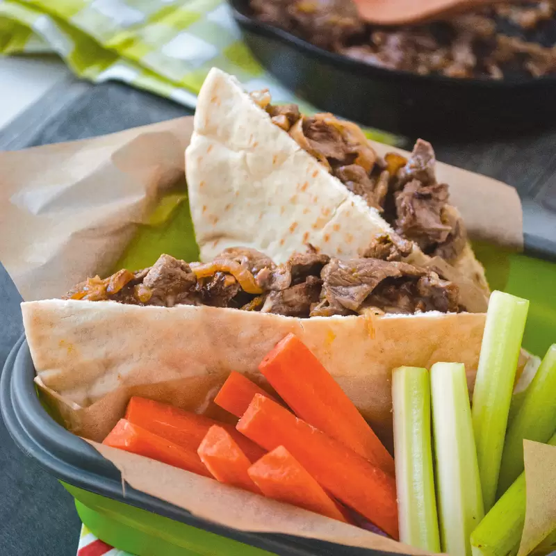 Philly Cheesesteak on Pita Bread | Heart Healthy
