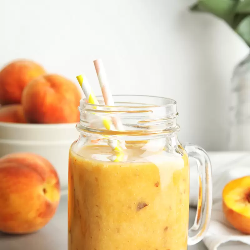Peach Protein Smoothie (Peaches and Cream Recipe)