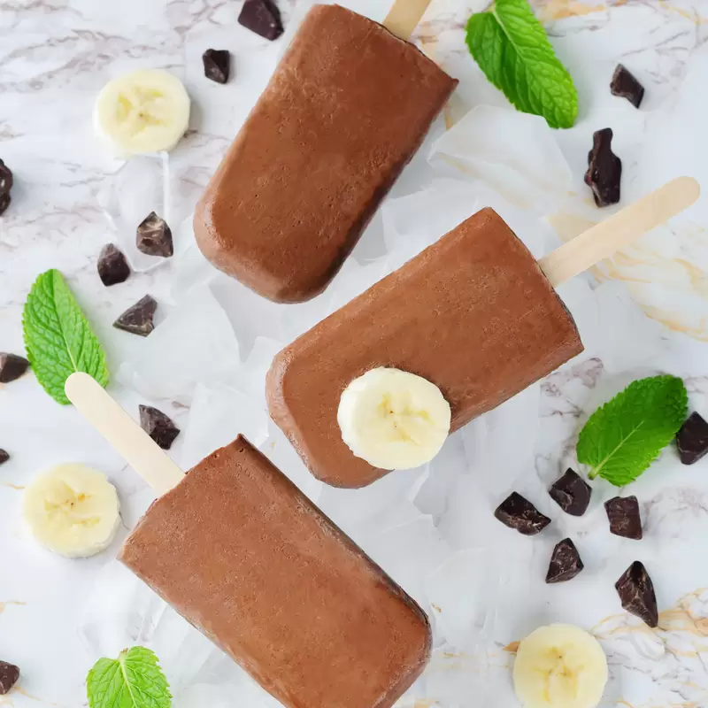 Healthy Chocolate Peanut Butter Protein Ice Cream Popsicles