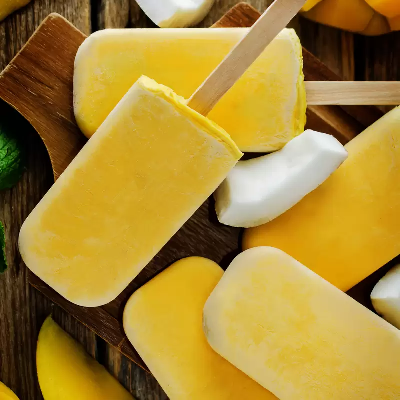 Heart Healthy Mango Protein Ice Cream Popsicles
