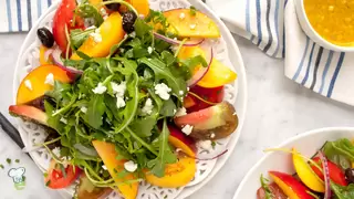Peach, Tomato and Olive Salad