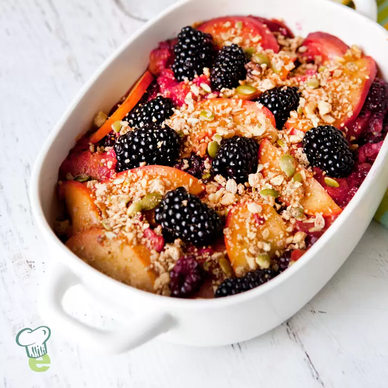 Heart Healthy Blackberry Peach Crisp