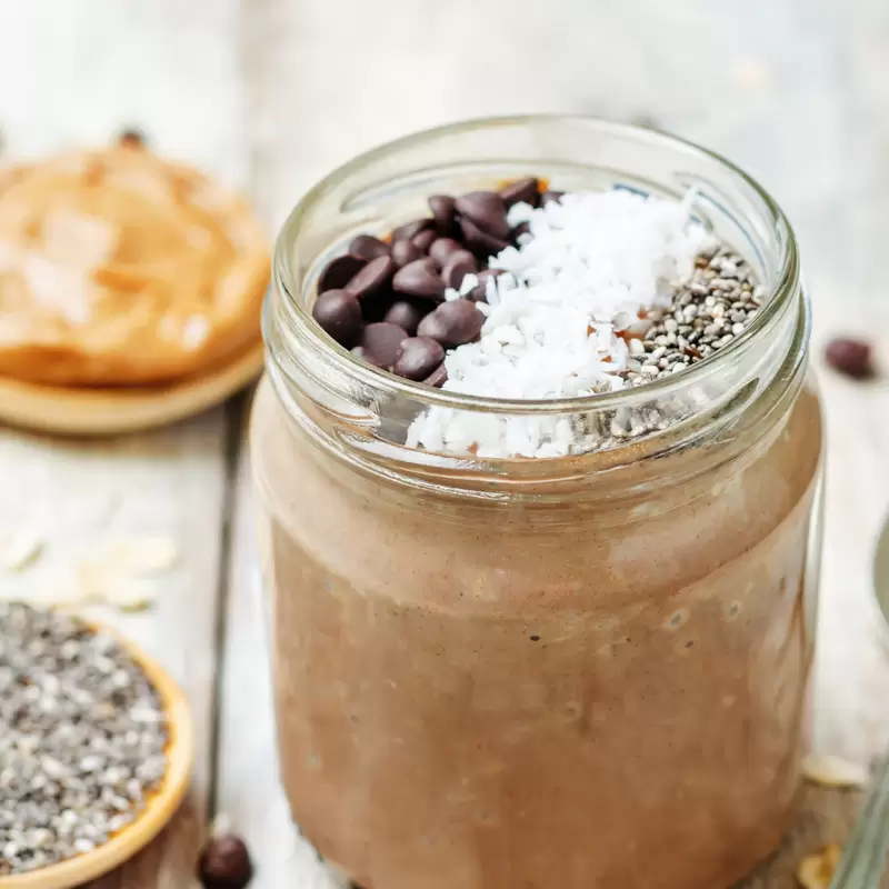 Heart Healthy Chocolate Peanut Butter Overnight Oats Recipe