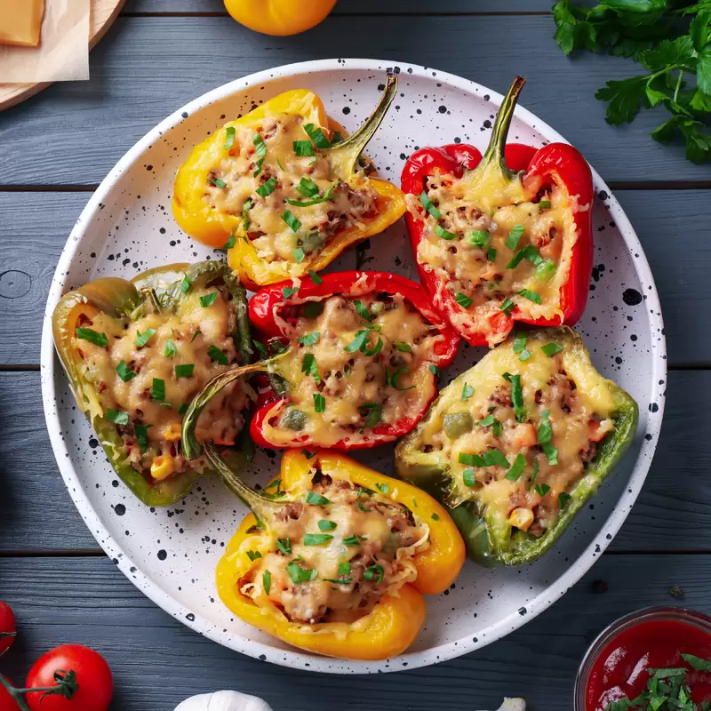 Heart Healthy Black Bean Stuffed Peppers