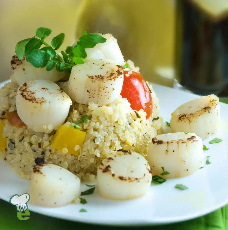 Heart Healthy Seared Scallops and Quinoa