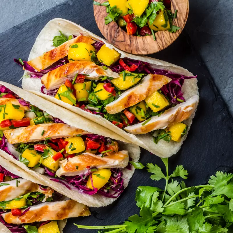 Grilled Chicken Tacos with Mango Salsa | Heart Healthy