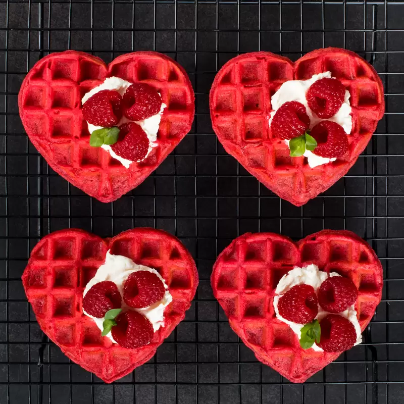 Heart Healthy Valentine Beet Waffles