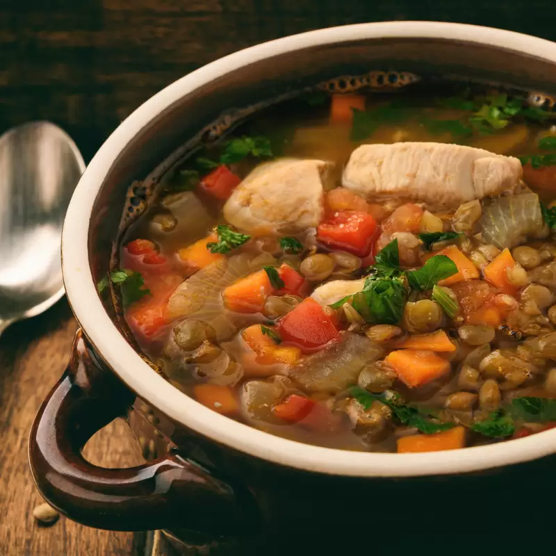 High-Protein Chicken Lentil Stew | GLP-1 Friendly Recipe