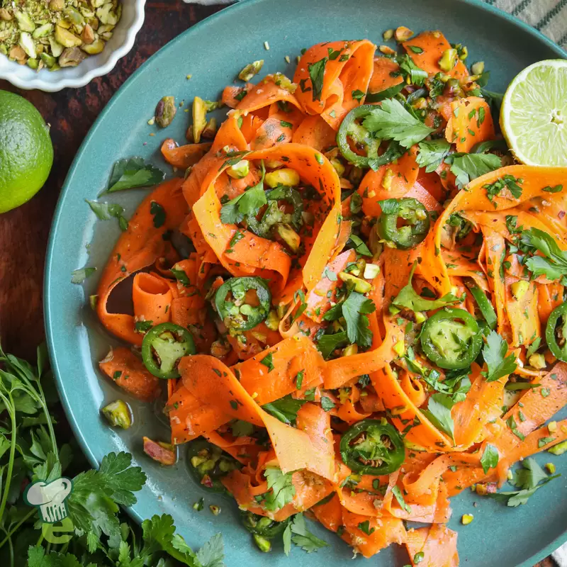 Carrot Ribbon Salad Recipe (Spicy & Low Sodium)