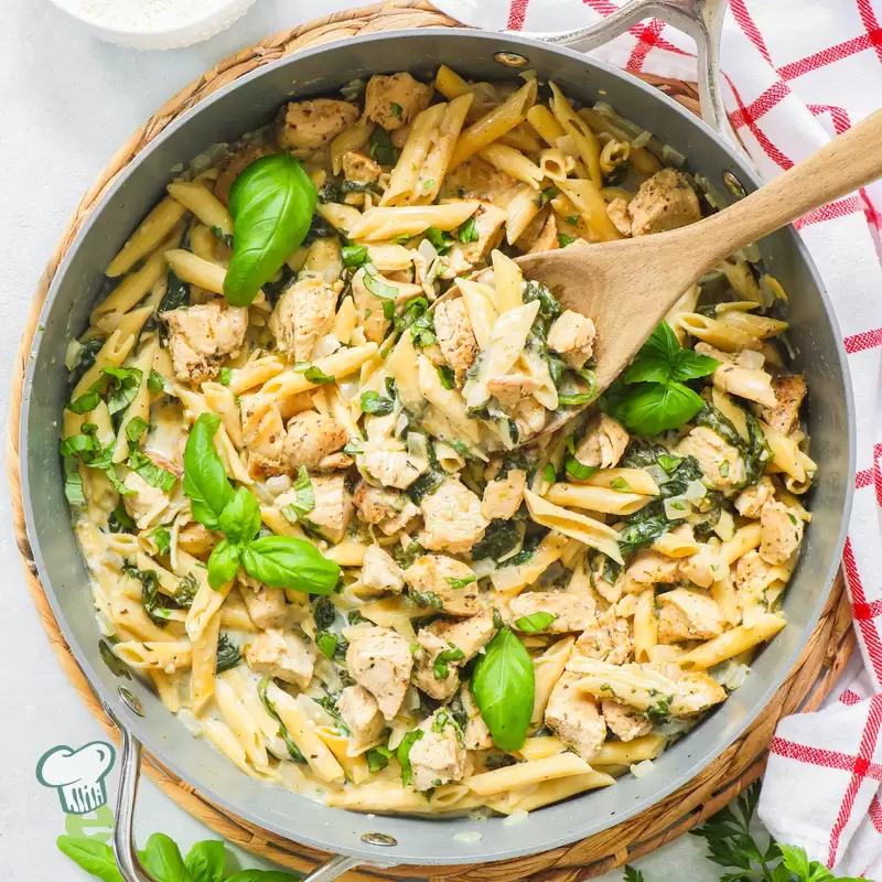 One-Pot Garlic-Parmesan Chicken Pasta | Heart Healthy