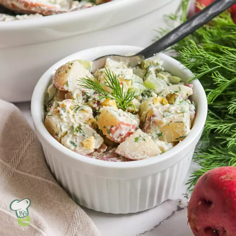 Healthy Potato Salad with Eggs (no Mayo)