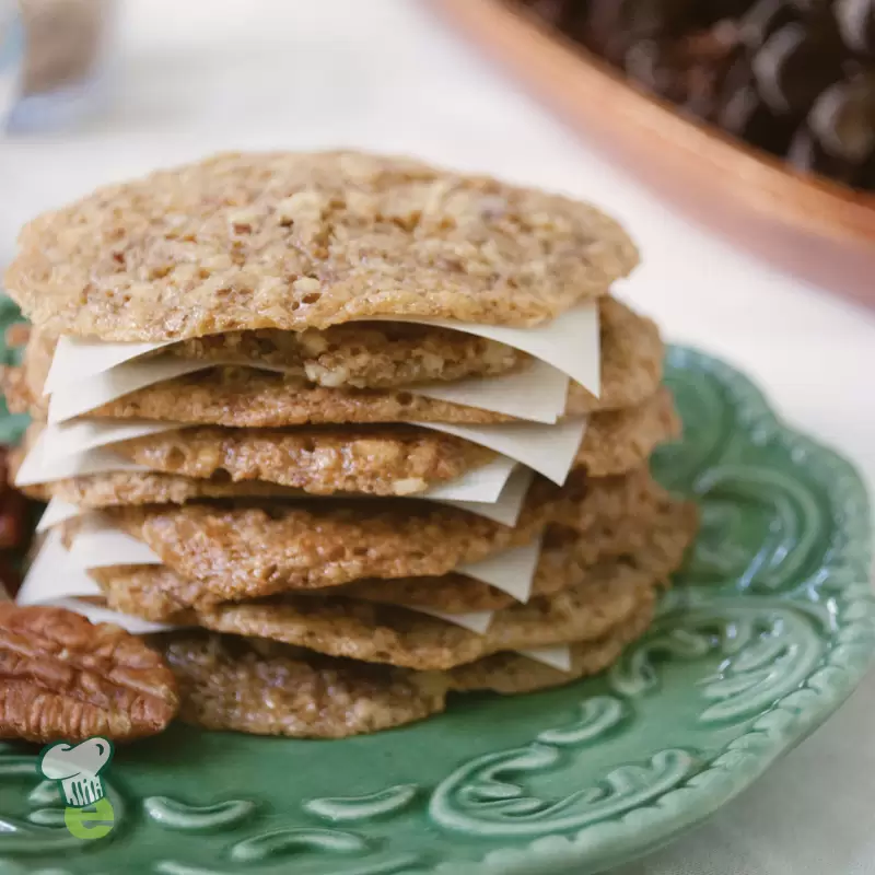 Heart Healthy Pecan Lace Cookies | Low Sodium & Low Fat
