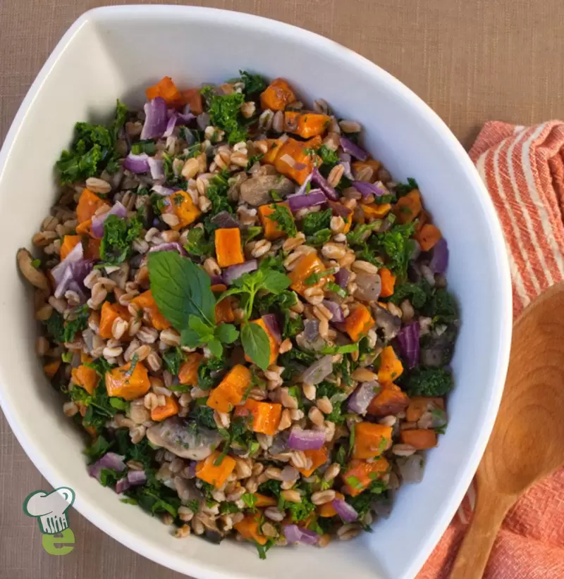 Sweet Potato Farro Salad with Kale | Heart Healthy
