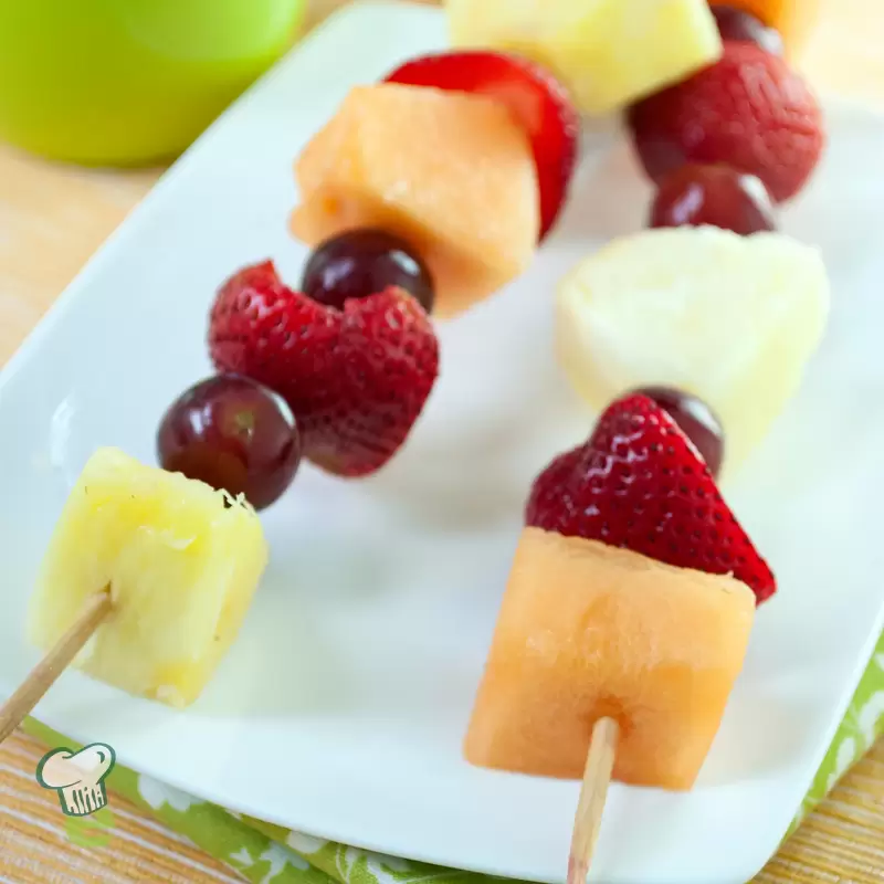 Heart Healthy Fruit Kebabs with Yogurt Dip