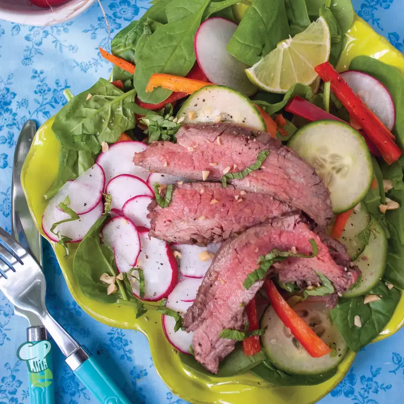 Heart Healthy Grilled Steak Spinach Salad