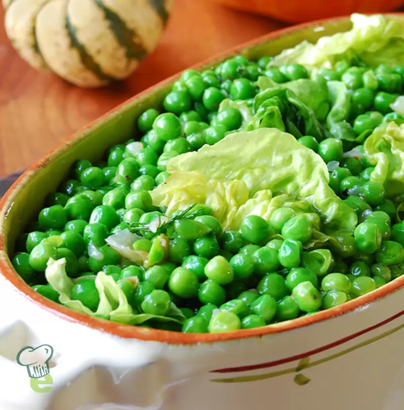 Heart Healthy Sweet Peas with Braised Lettuce
