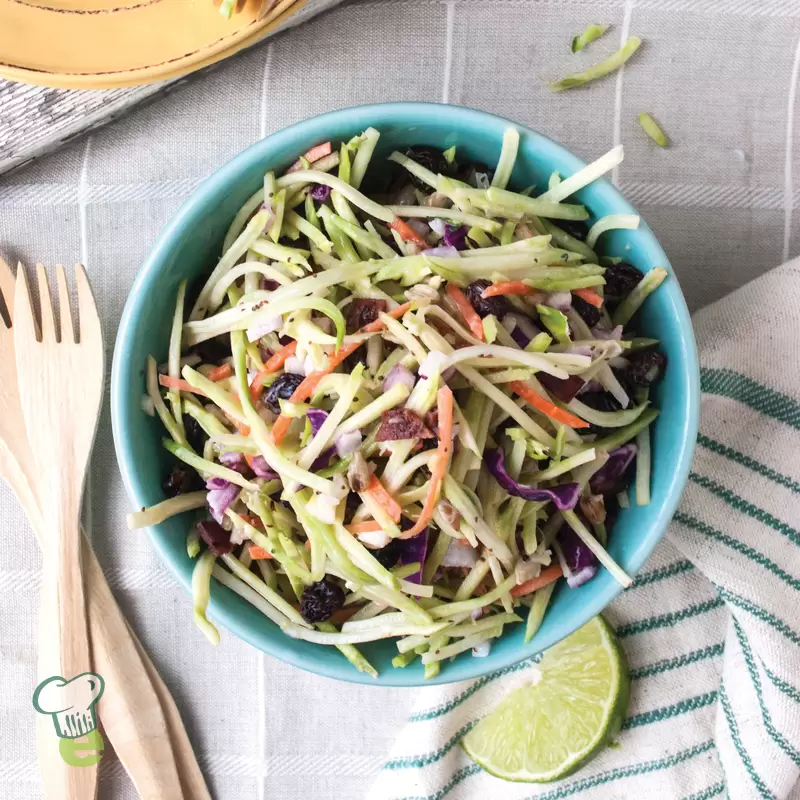 Healthy Broccoli Slaw Recipe | Creamy Greek Yogurt Dressing