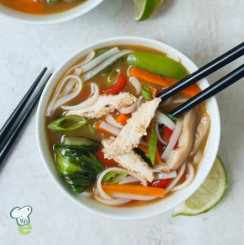 Heart-Healthy Sesame Chicken Noodle Bowl | Gluten-Free Recipe