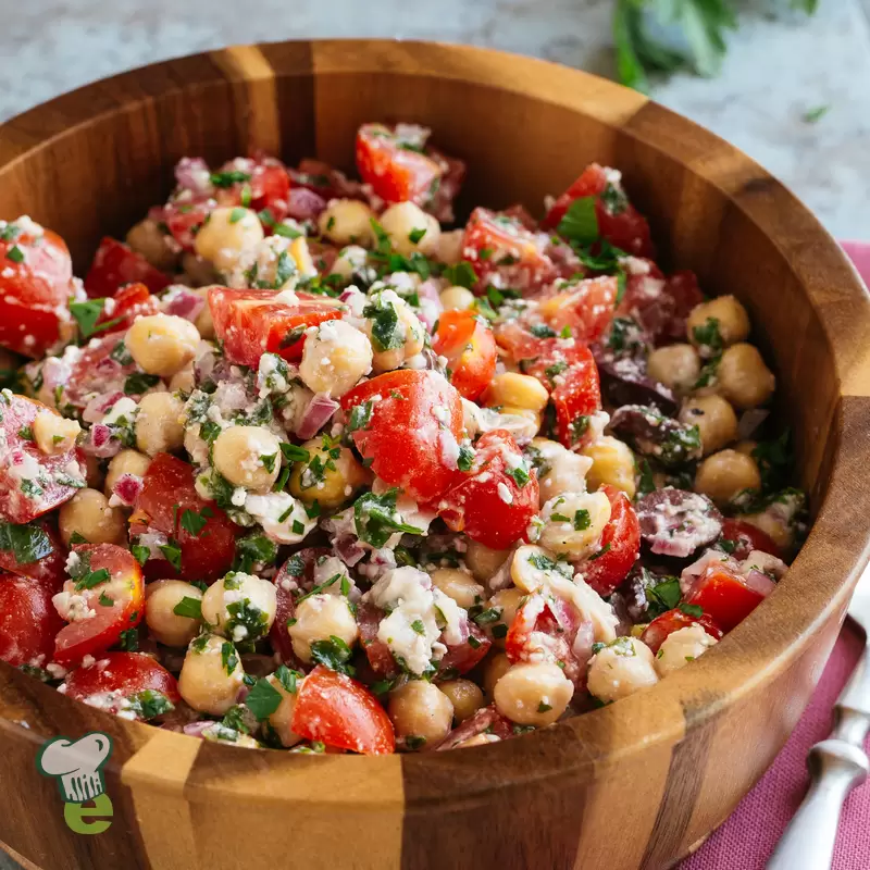 Chickpea Tomato Salad | with Basil & Feta
