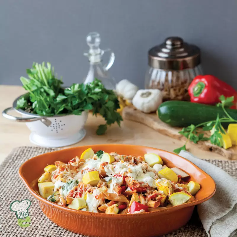 Baked Ziti with Roasted Vegetables | Heart Healthy Dinner