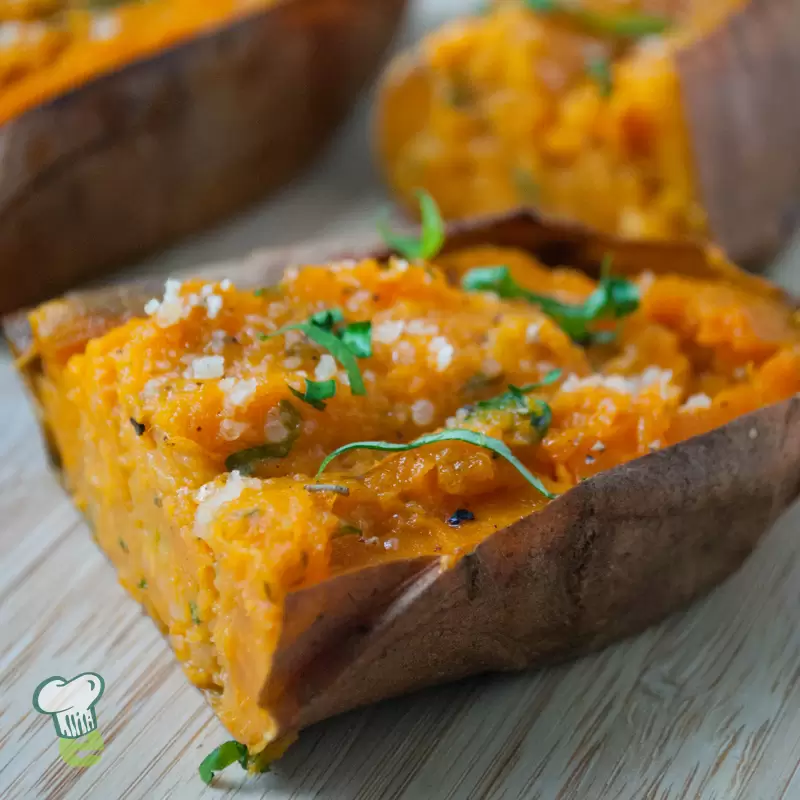 Savory Twice Baked Sweet Potatoes | Heart Healthy Side