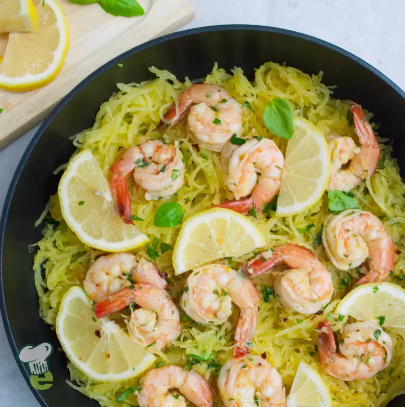 Spaghetti Squash and Shrimp | Heart-Healthy Low-Carb Dinner