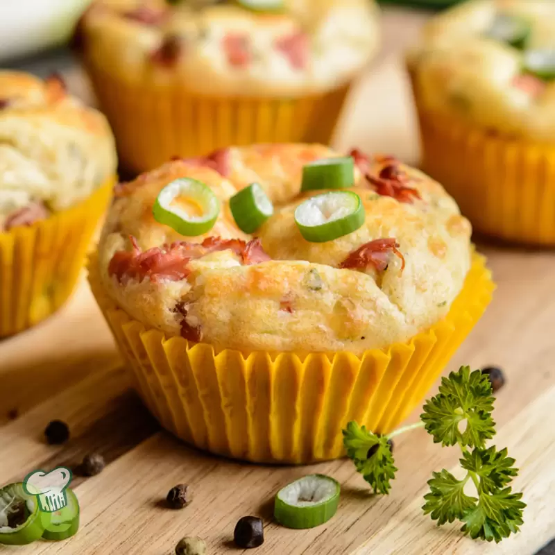 Heart Healthy Cheddar Bacon Muffins