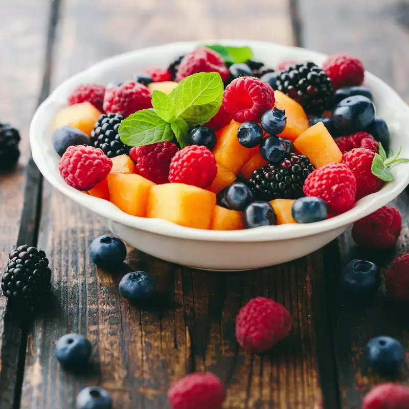 Heart Healthy Easy Fruit Salad | with Lemon Mint Dressing