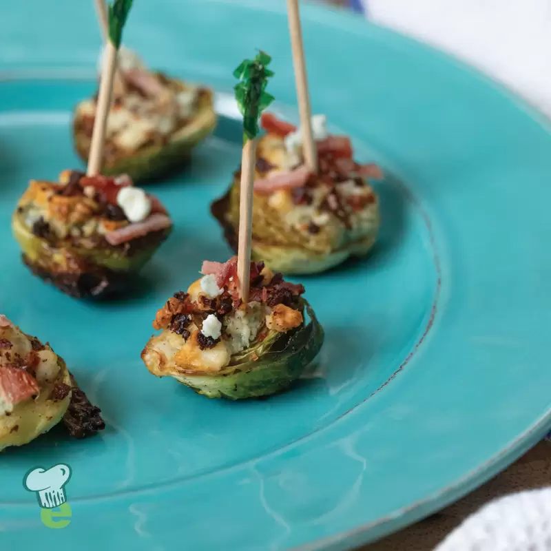Heart Healthy Blue Cheese and Bacon Brussels Sprouts