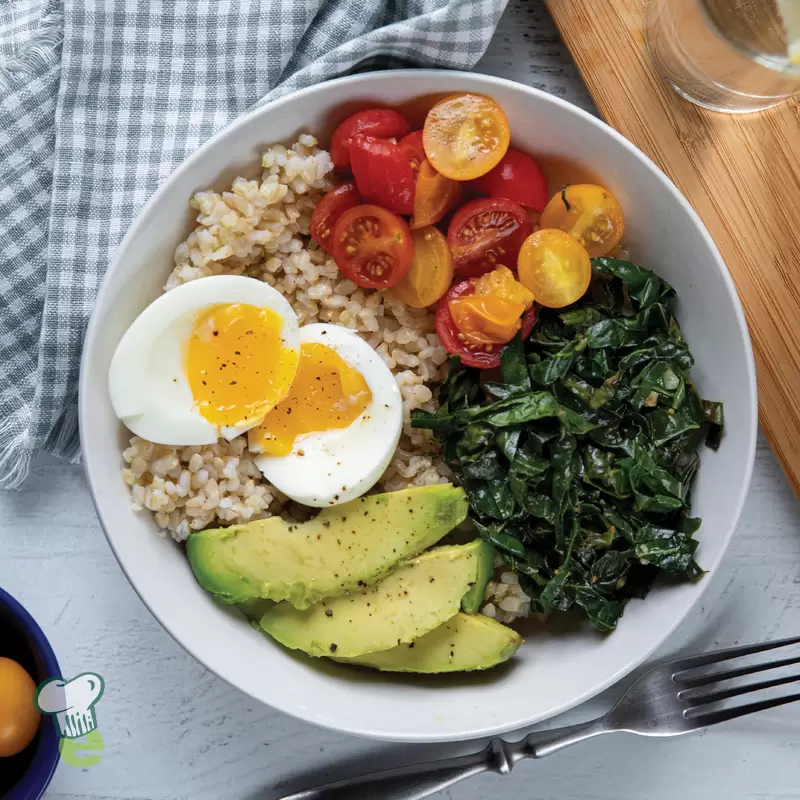 Heart Healthy Egg and Kale Grain Bowl