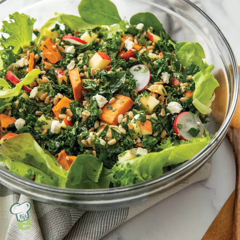 Farro Sweet Potato Salad with Kale | Heart Healthy