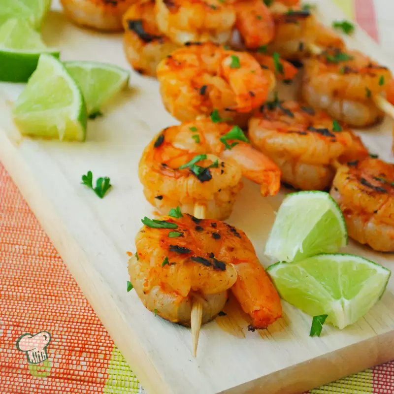 Grilled Lime Shrimp | Heart-Healthy Cilantro Skewers